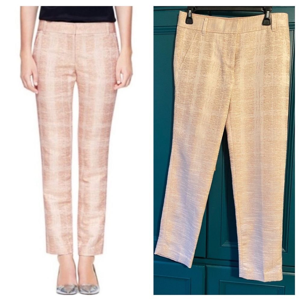 Tory Burch Harp Tweed Ankle Pants Sz 4 | Neutral Quiet Luxury Tailored Chic
